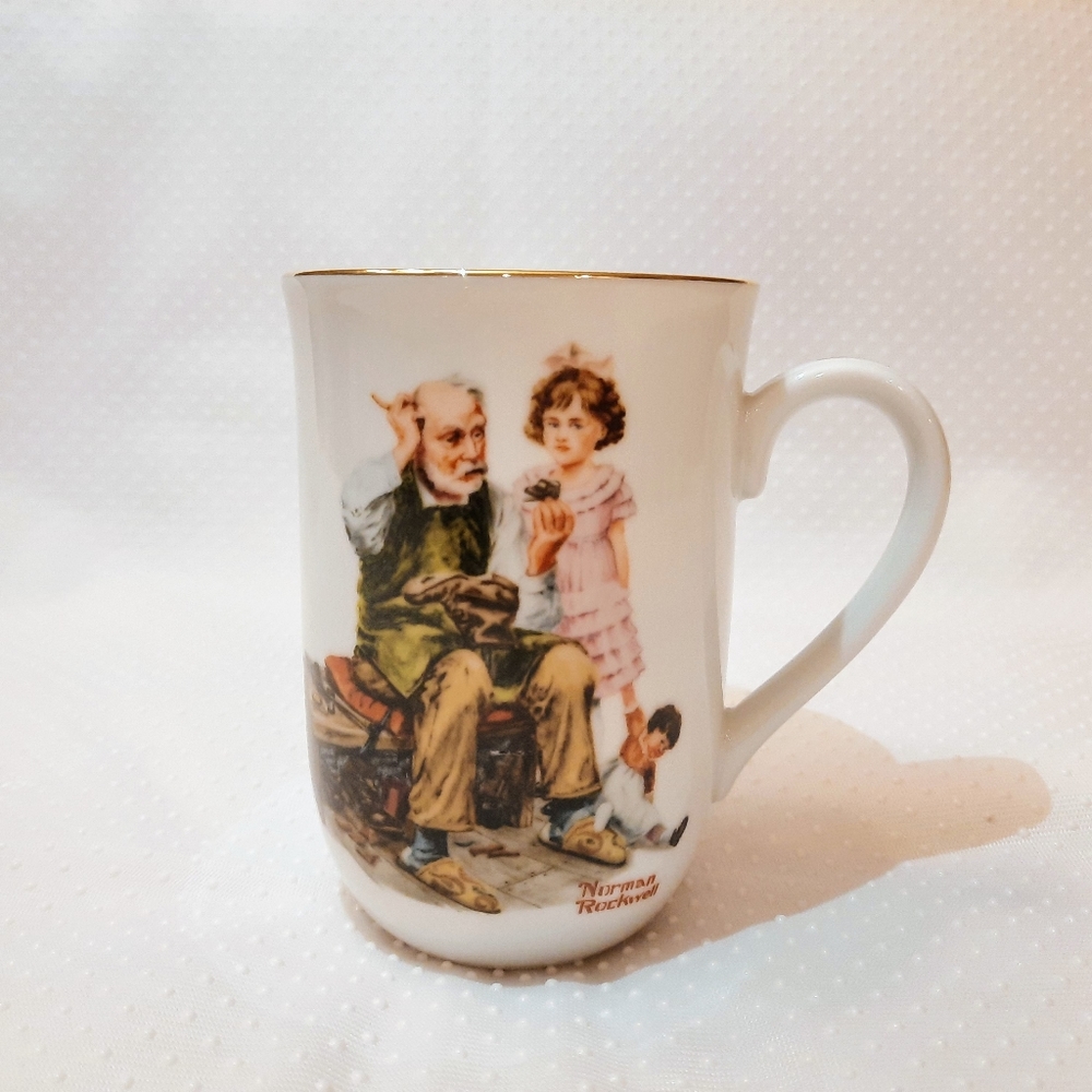 Vintage 1982 Norman Rockwell Mug | "The Cobbler"